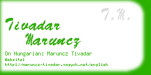 tivadar maruncz business card